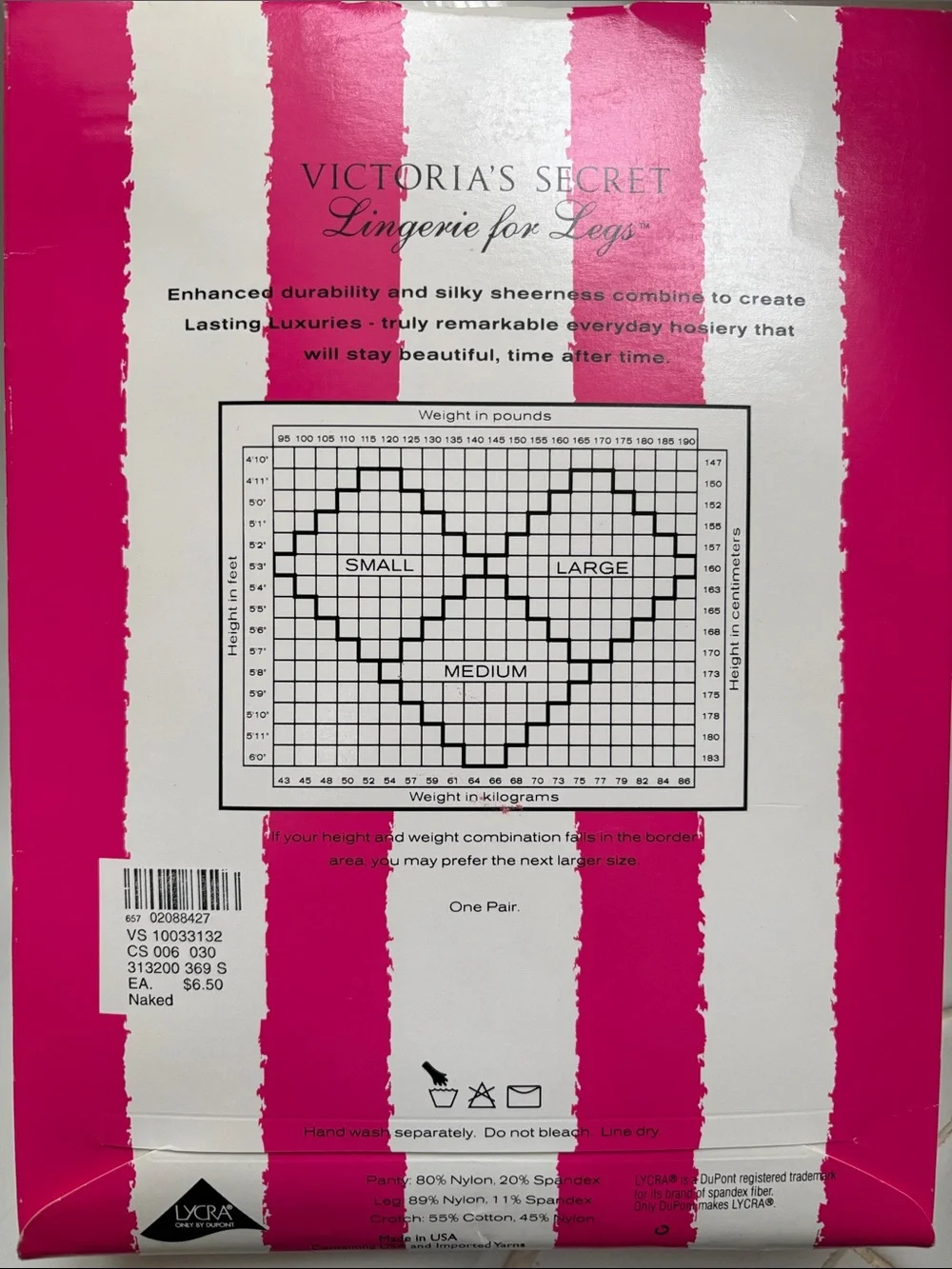 Victoria's Secret Lasting Luxuries Sheer Control Top Pantyhose - Black